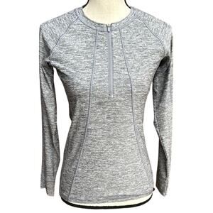 Athleta Pacifica Gray Heathered Long Sleeve Top Women's Extra Small XS UPF